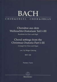 Bach Choral Movements Christmas Oratorio Pts 1-3 Sheet Music Songbook