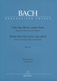 Bach Cantata Bwv 143 Lobe Den Herrn Vocal Score Sheet Music Songbook