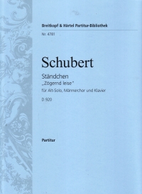 Schubert Standchen Alto Solo & Ttbb Vocal Score Sheet Music Songbook