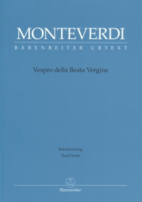 Monteverdi Vespro Della Beata Vergine Vocal Score Sheet Music Songbook