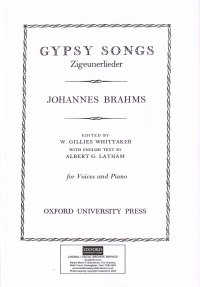 Brahms Gypsy Songs Zigeunerlieder Satb Sheet Music Songbook