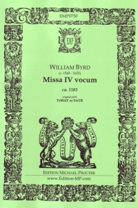 Byrd Missa 4 Vocum Original Pitch Sheet Music Songbook