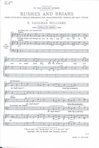 Bushes And Briars Satb Vaughan Williams Sheet Music Songbook