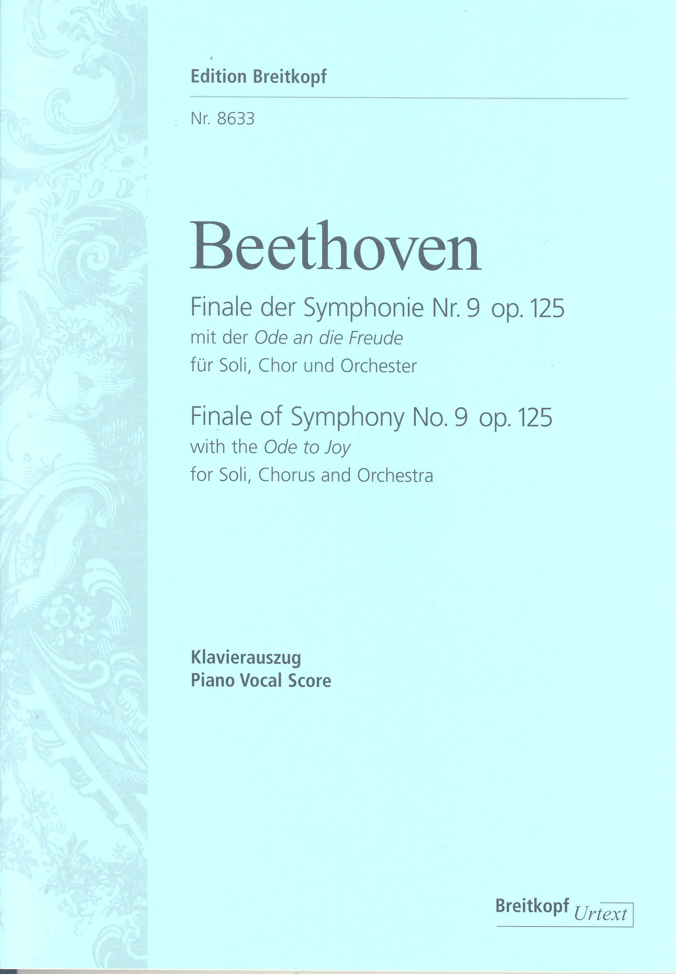 Beethoven Symphony No 9 Finale Ode To Joy V/score Sheet Music Songbook
