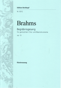 Brahms Begraebnisgesang Op13 Vocal Score Sheet Music Songbook