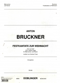 Bruckner Festkantate Zur Weihnacht Mens Ch & Pf Sheet Music Songbook