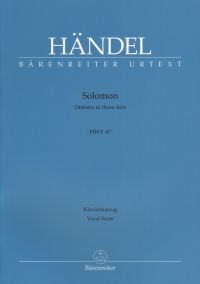 Handel Solomon Hwv67 Vocal Score Sheet Music Songbook