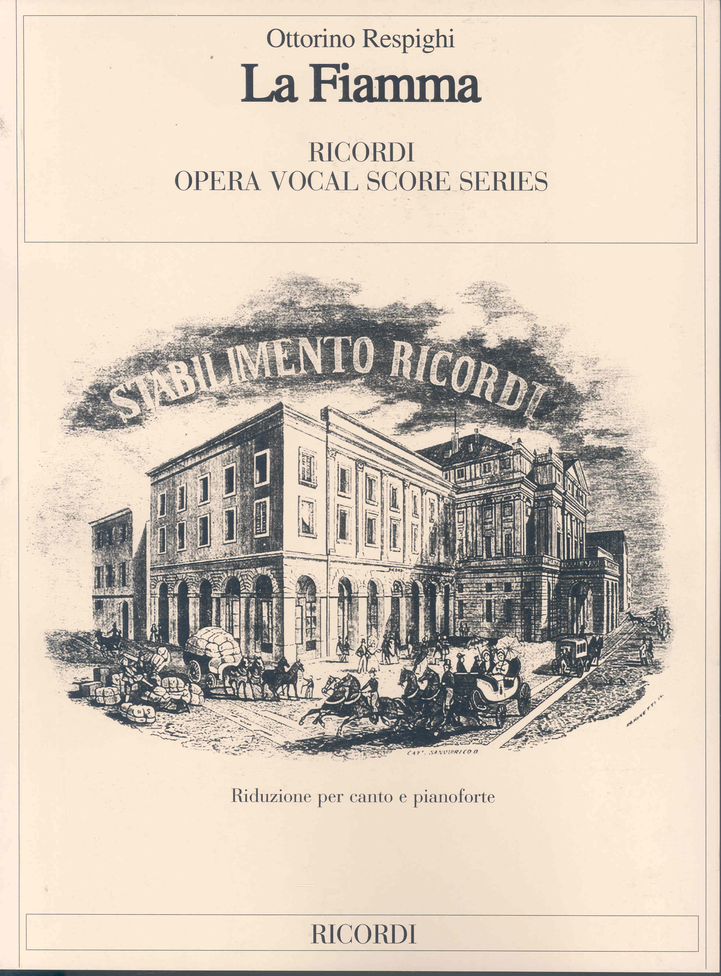 Respighi La Fiamma Italian Vocal Score Sheet Music Songbook