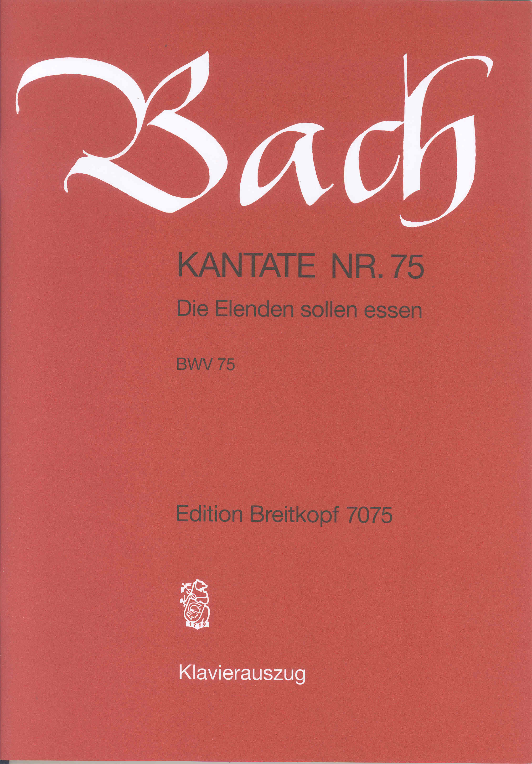 Bach Die Elenden Sollen Essen Bwv 75 Vocal Score Sheet Music Songbook