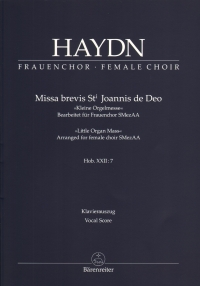 Haydn Missa Brevis St Joannis De Deo Vocal Score Sheet Music Songbook
