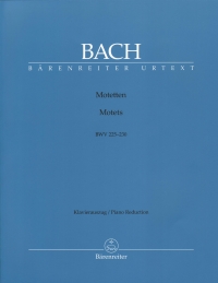 Bach Motets Bwv 225-230 Vocal Score Sheet Music Songbook