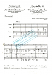 Bach Cantata No38 Aus Tiefer Not Minsale20copies Sheet Music Songbook