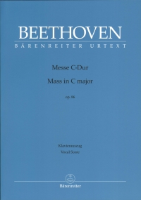 Beethoven Mass C Op86 Vocal Score Sheet Music Songbook