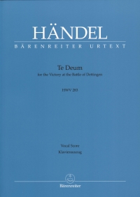 Handel Te Deum Hwv 283 Dettingen Vocal Score Sheet Music Songbook