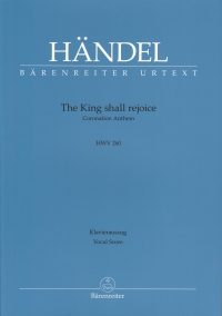 Handel The King Shall Rejoice Hwv 260 Vocal Score Sheet Music Songbook