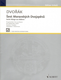 Dvorak 6 Moravian Songs Choral Score Sheet Music Songbook