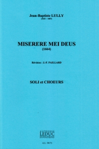Lully Miserere Mei Choral Score Sheet Music Songbook