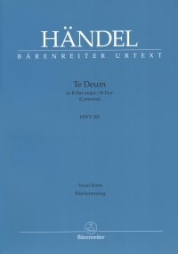 Handel Te Deum Bb Hwv281 Cannons Vocal Score Sheet Music Songbook