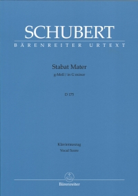 Schubert Stabat Mater Gmin D175 Vocal Score Sheet Music Songbook