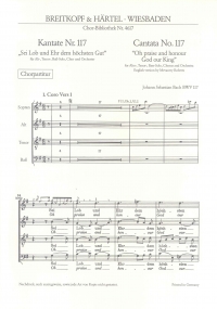 Bach Cantata No117 Choral Score Sheet Music Songbook