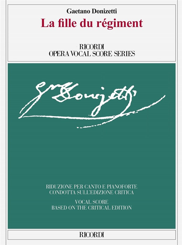 Donizetti La Fille Du Regiment Vocal Score Sheet Music Songbook