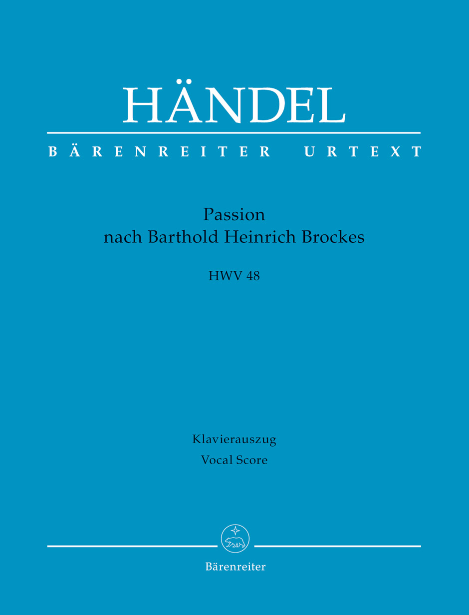 Handel Passion Nach Brockes Hwv 48 Vocal Score Sheet Music Songbook
