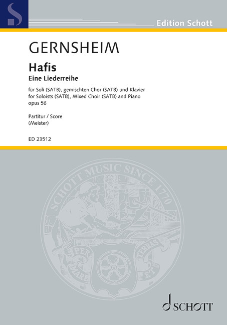 Gernsheim Hafis Soloists, Satb & Piano Sheet Music Songbook