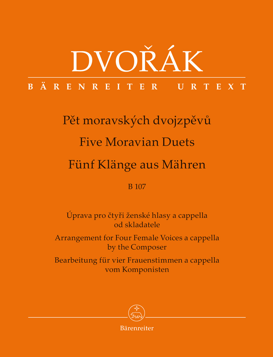 Dvorak Five Moravian Duets B 107 Ssaa A Cappella Sheet Music Songbook