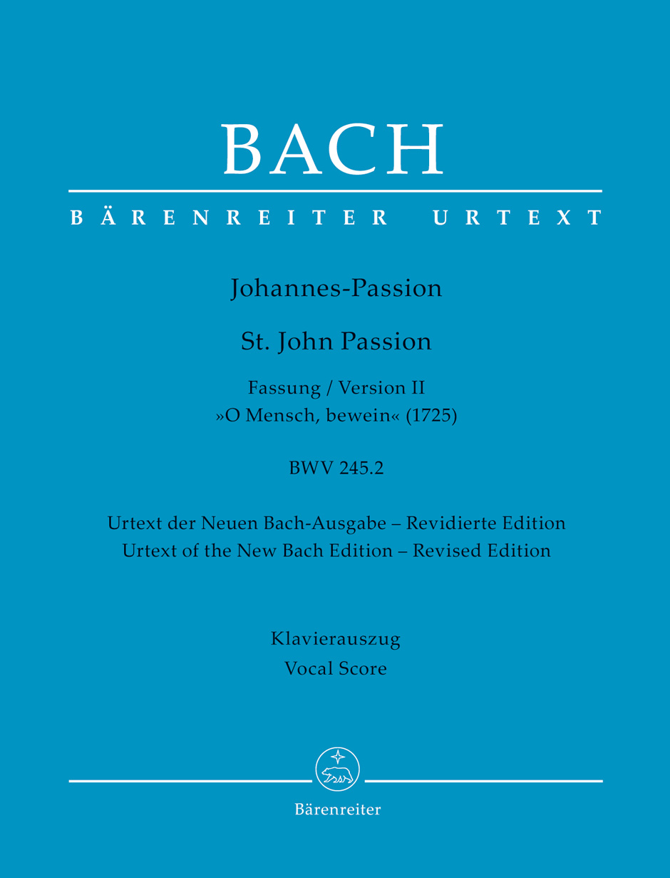 Bach St John Passion Bwv245.2 1725 Vocal Score Sheet Music Songbook