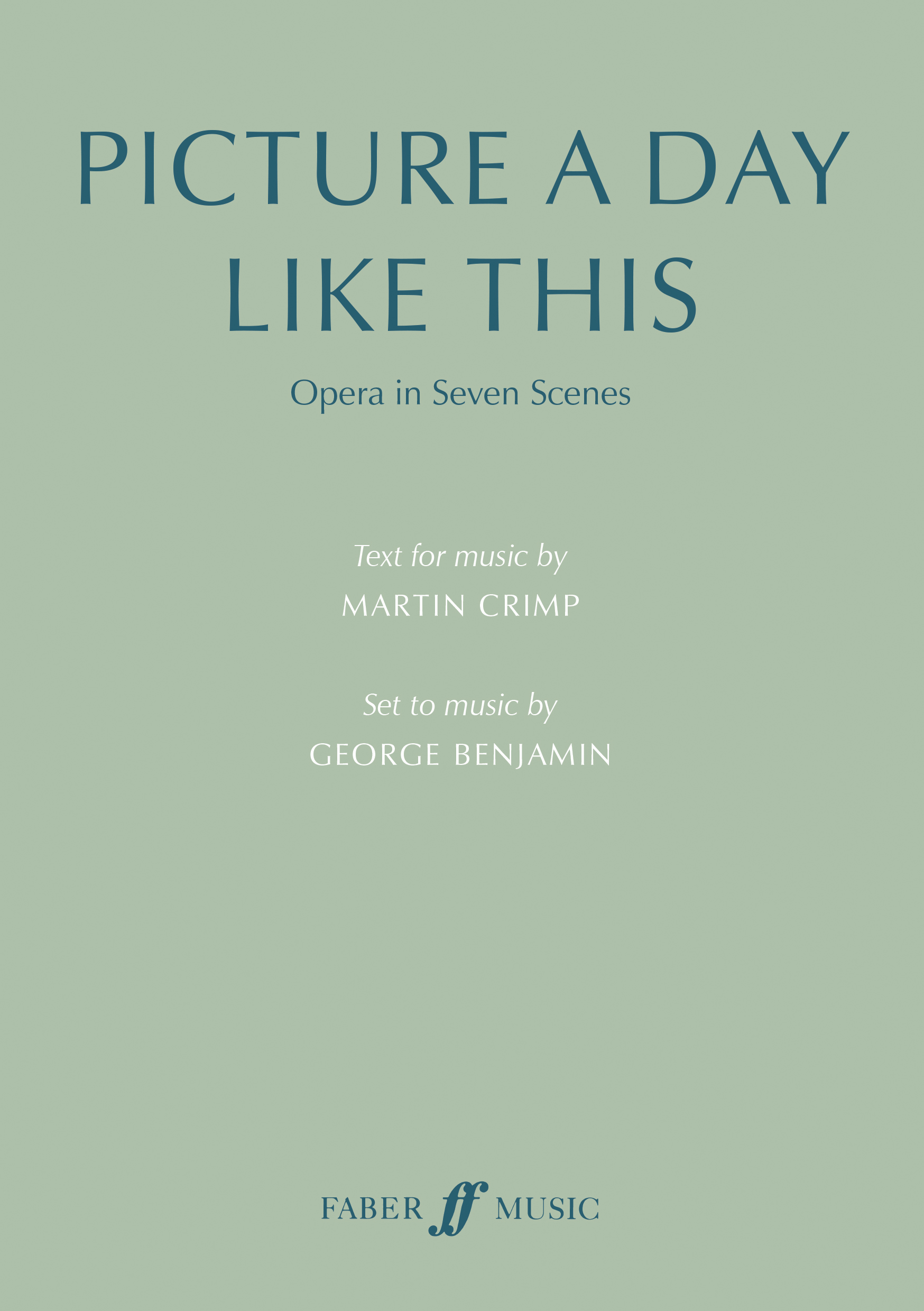 Benjamin Picture A Day Like This Libretto Sheet Music Songbook