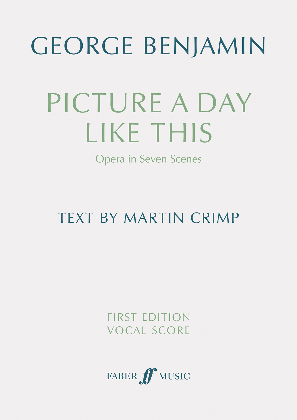 Benjamin Picture A Day Like This Vocal Score Sheet Music Songbook