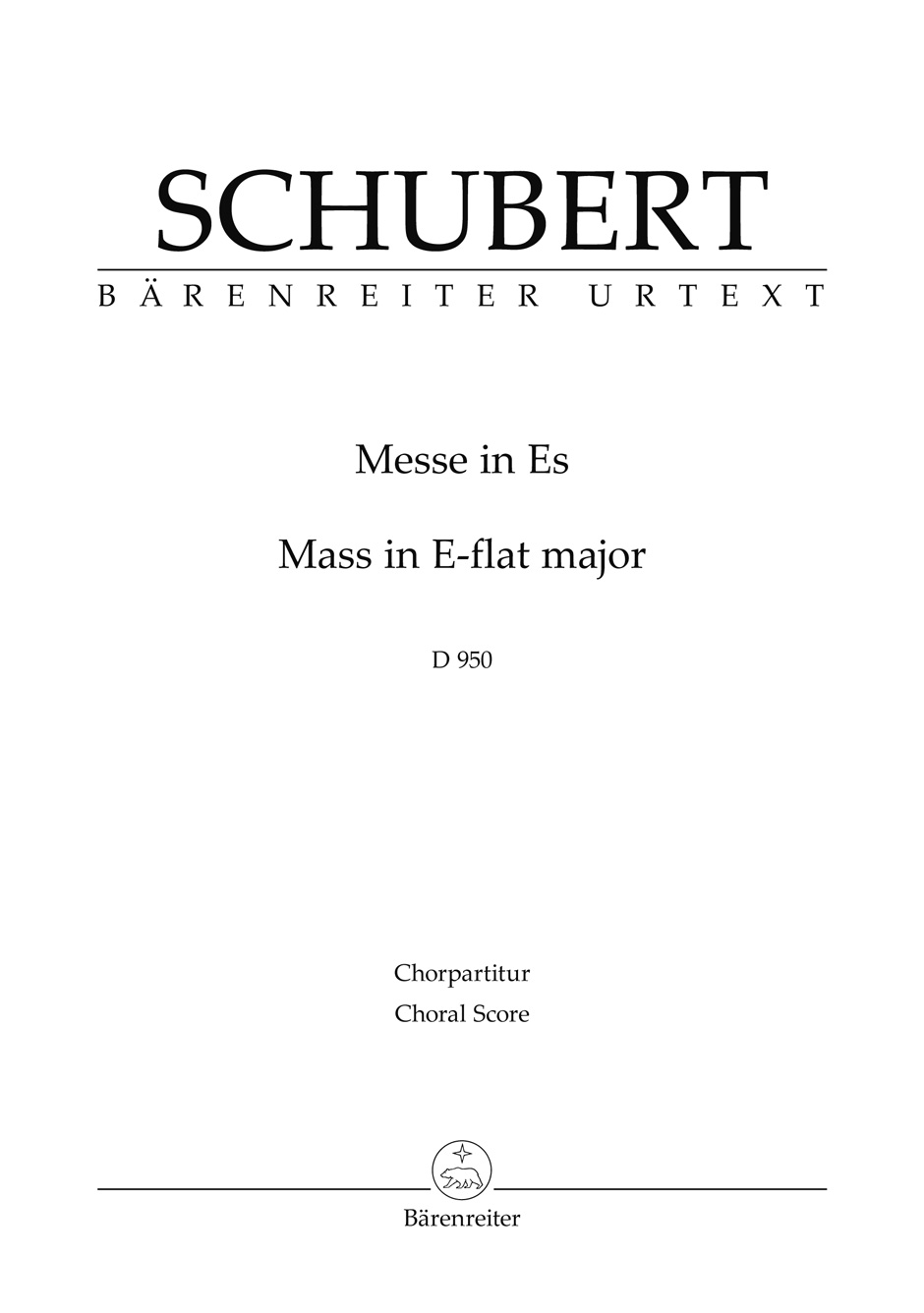 Schubert Mass In E-flat Major D 950 Choral Score Sheet Music Songbook