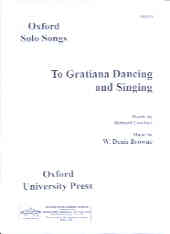 To Gratiana Dancing And Singing Browne Sheet Music Songbook