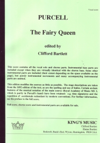 Purcell Fairy Queen (1692) Vocal Score  Bartlett Sheet Music Songbook