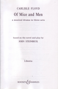Floyd Of Mice And Men Libretto Sheet Music Songbook