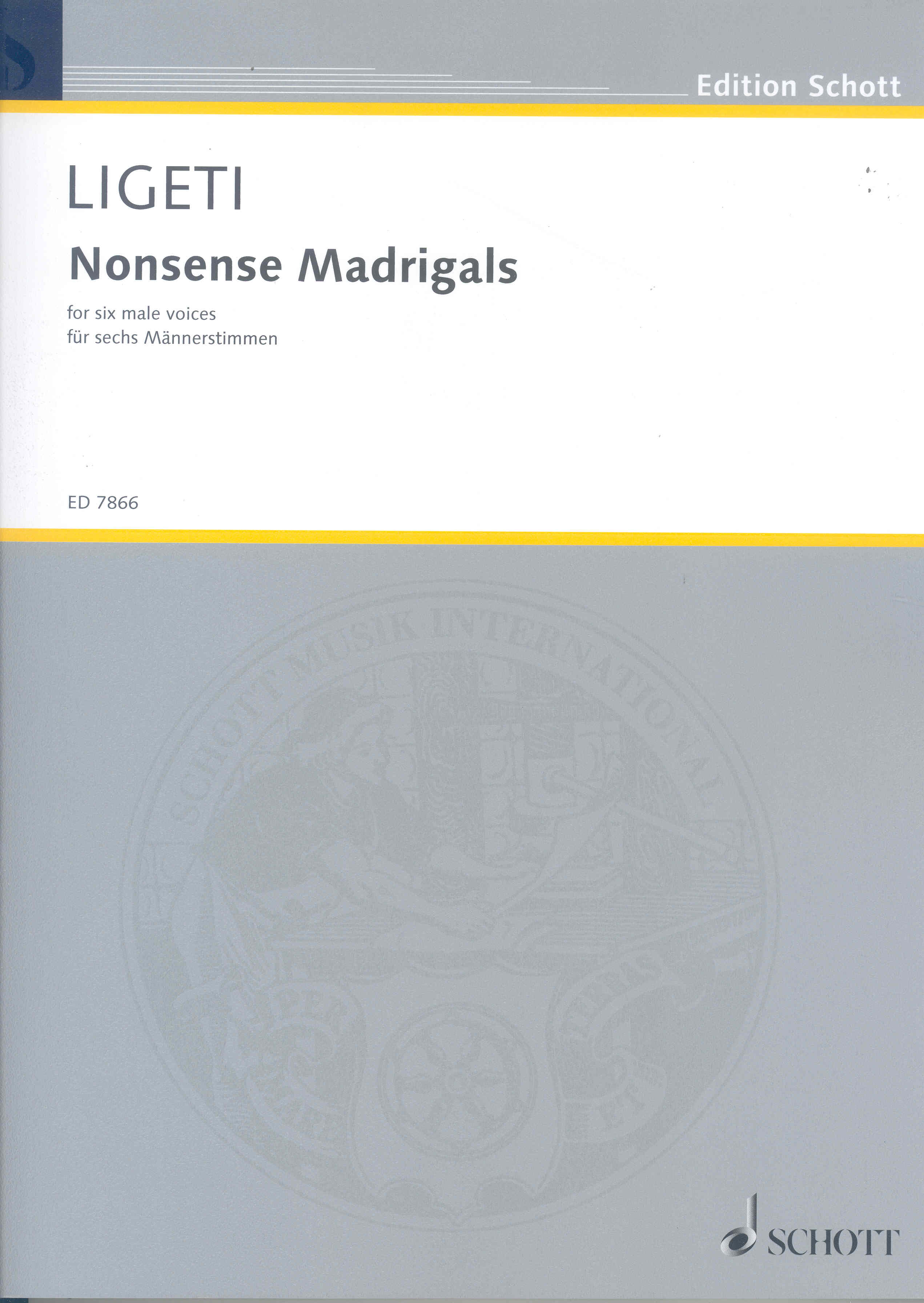 Ligeti Nonsense Madrigals 6 Male Voices Sheet Music Songbook