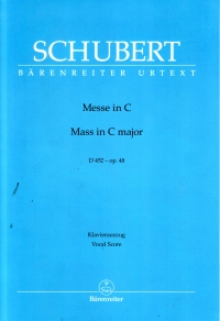Schubert Mass In C (d452) Vocal Score Sheet Music Songbook