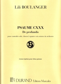 Boulanger Psalm 130 De Profundis Vocal Score Sheet Music Songbook