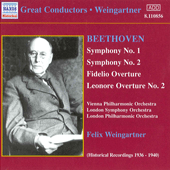 Beethoven Symphonies Nos 1 & 2 Weingartnermusic Cd Sheet Music Songbook