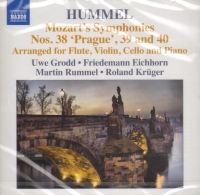 Hummel Mozarts Symphonies 38-40 Flt/vln/vlc/pf Cd Sheet Music Songbook