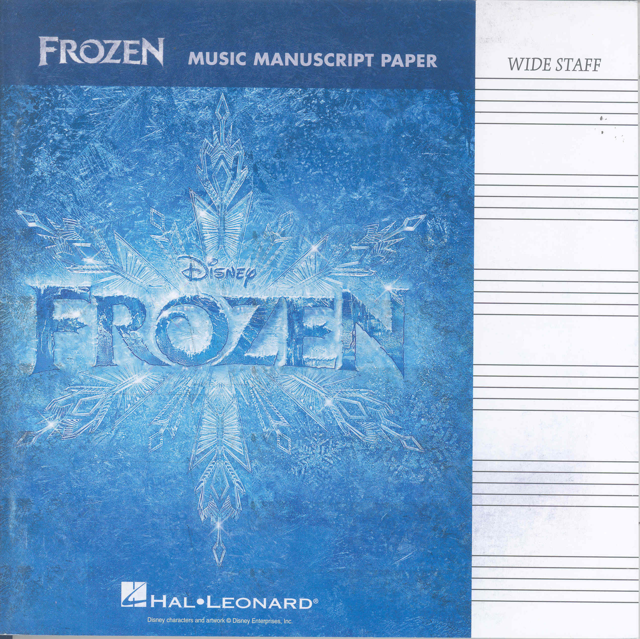 Frozen Music Manuscript Paper (wide-staff) Sheet Music Songbook