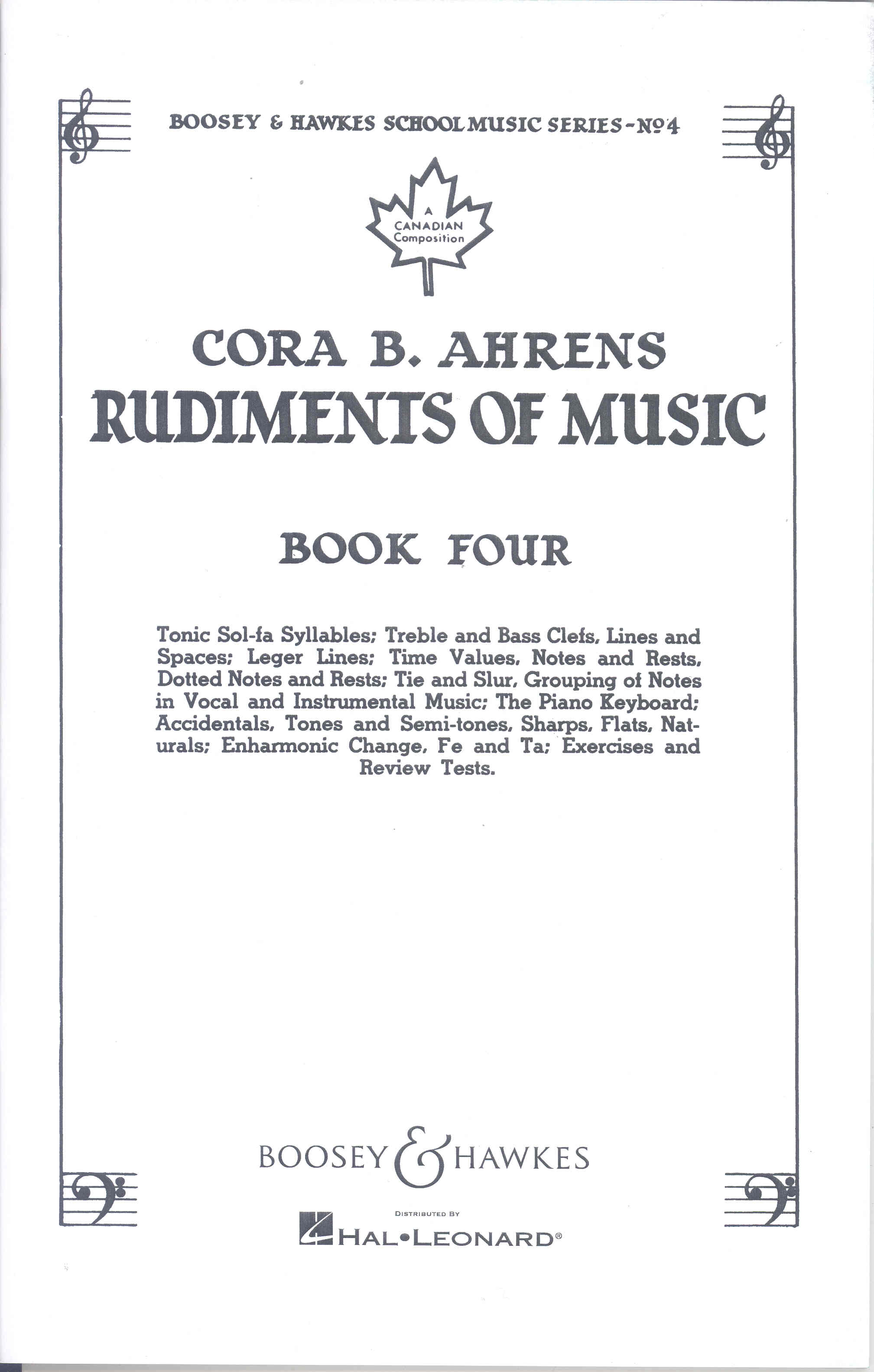 Rudiments Of Music Vol 4 Ahrens Sheet Music Songbook