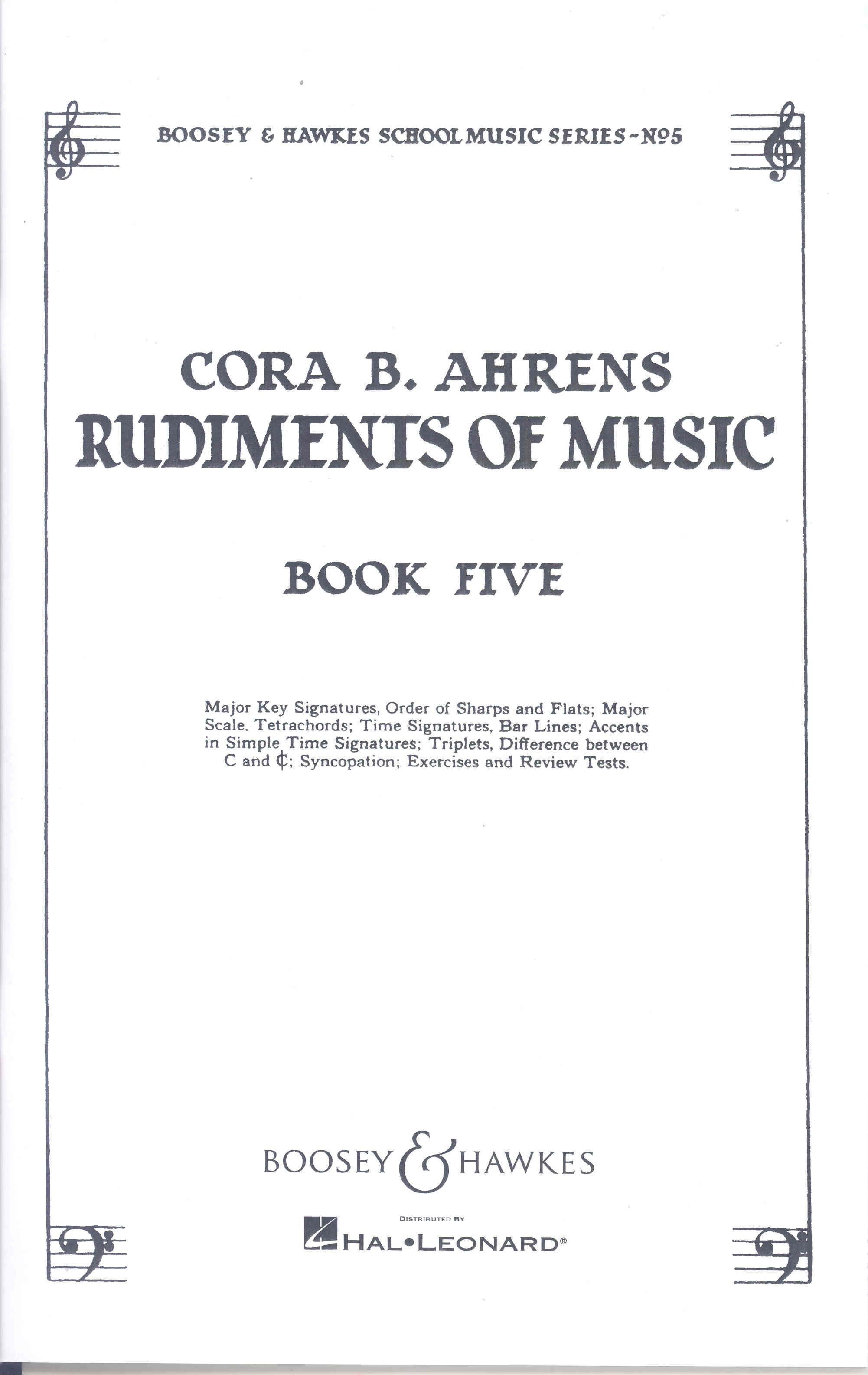 Rudiments Of Music Vol 5 Ahrens Sheet Music Songbook
