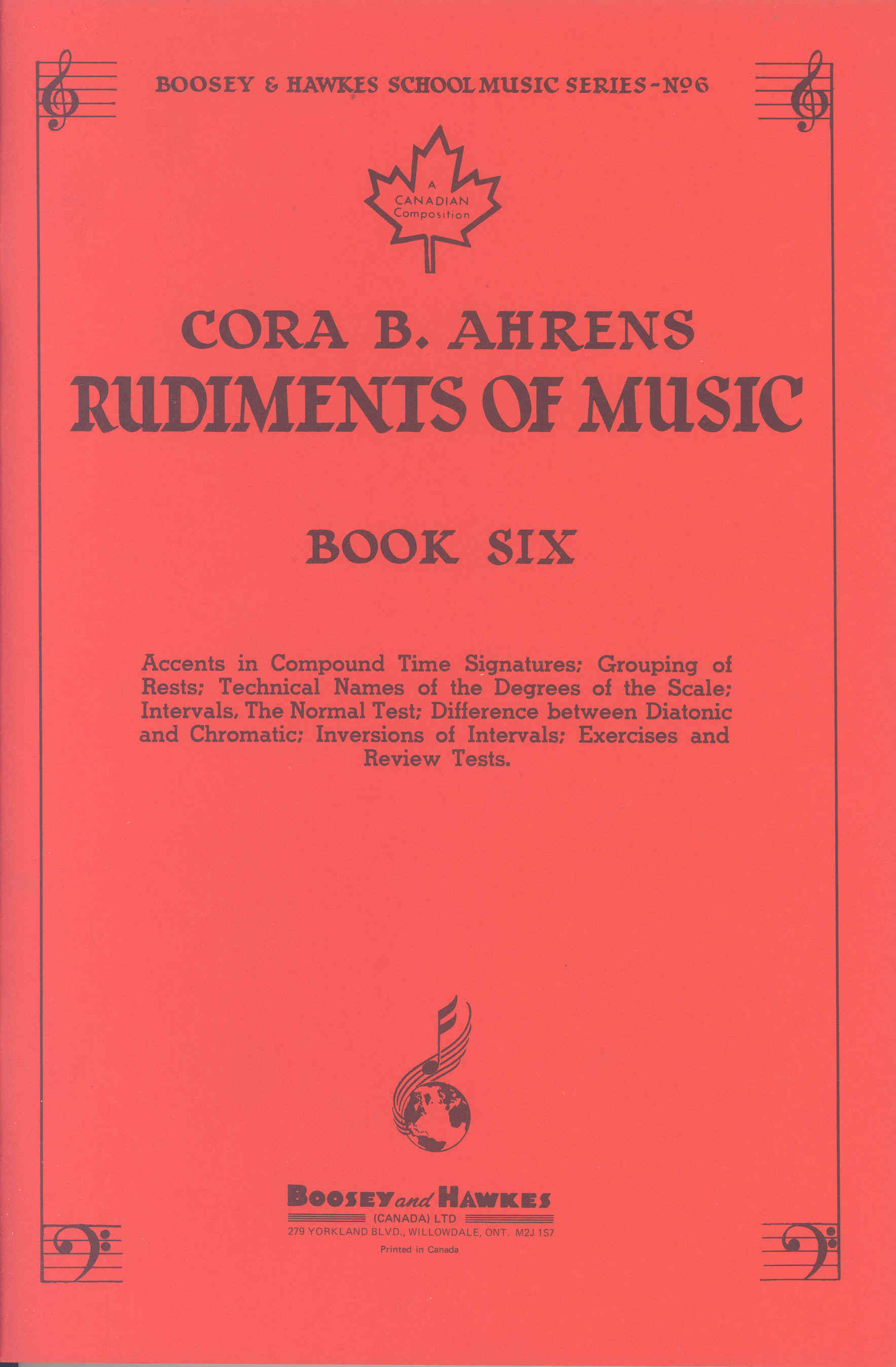 Rudiments Of Music Vol 6 Ahrens Sheet Music Songbook