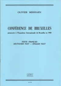 Messiaen Conference De Bruxelles Fr/ger/eng Sheet Music Songbook