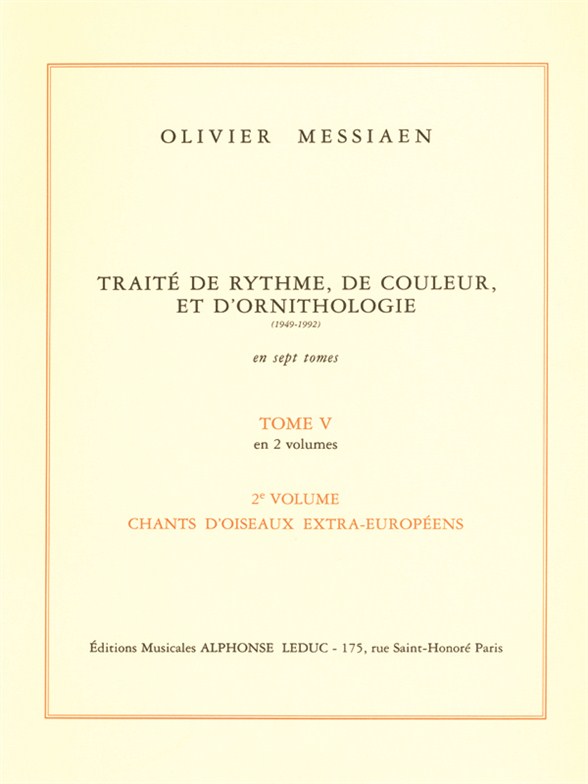Messiaen Traite De Rythme De Couleur... Tome V/2 Sheet Music Songbook