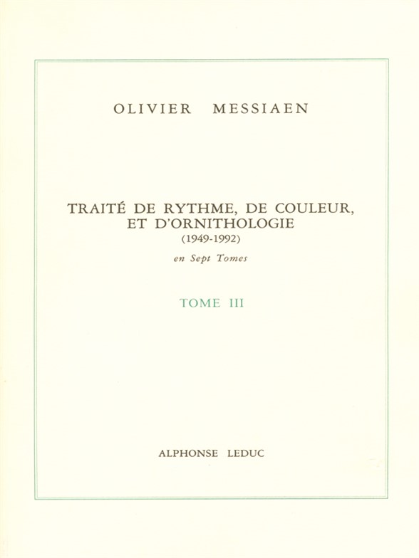Messiaen Traite De Rythme De Couleur... Tome Iii Sheet Music Songbook