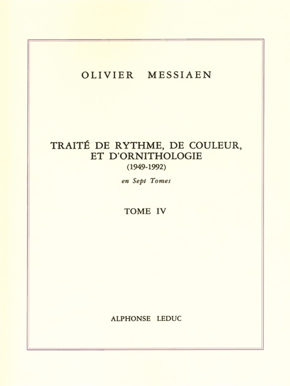 Messiaen Traite De Rythme De Couleur... Tome Iv Sheet Music Songbook