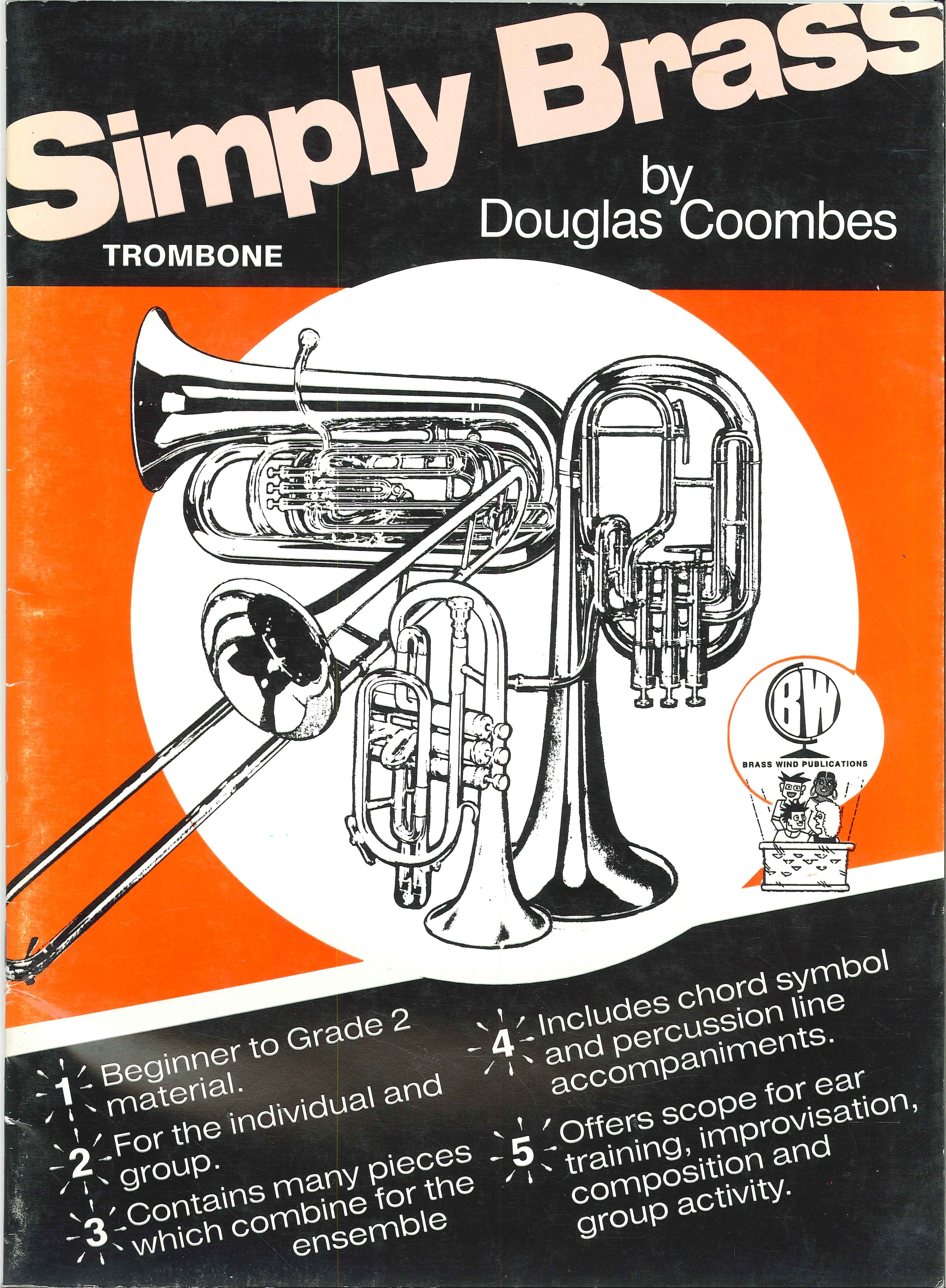 Coombes Simply Brass Trombone Book & Cd Sheet Music Songbook