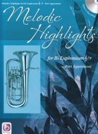Melodic Highlights Bb Euphonium Tc/bc Book & Cd Sheet Music Songbook